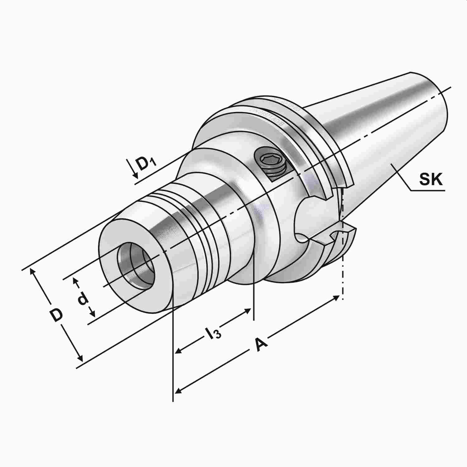 Hydro-Dehnspannfutter SK 50-08-110 DIN 69871 AD/B