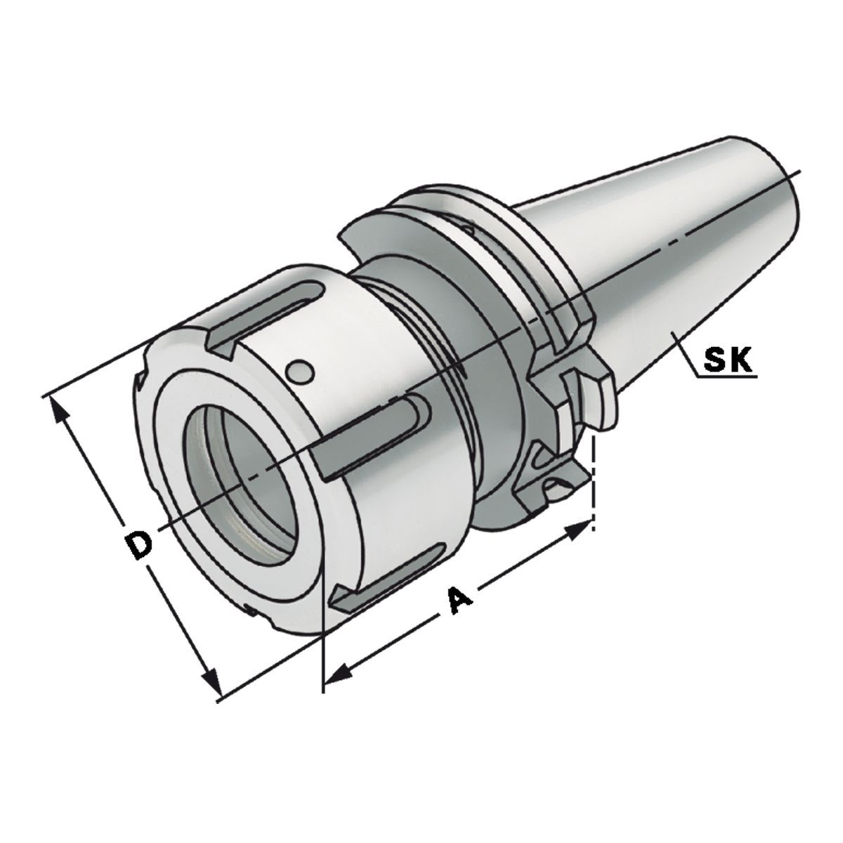 Spannfutter SK 40-2/16-70 OZ16 DIN 69871 AD/B