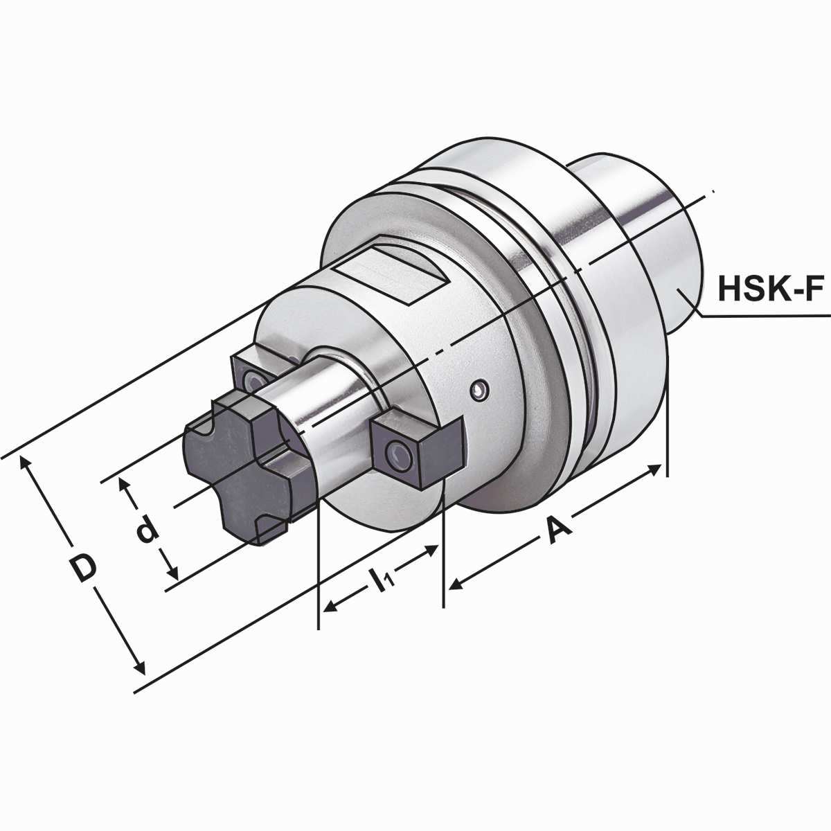 Quernut-Aufsteckdorne HSK 63-32-60 mit vergrößertem Bunddurchmesser