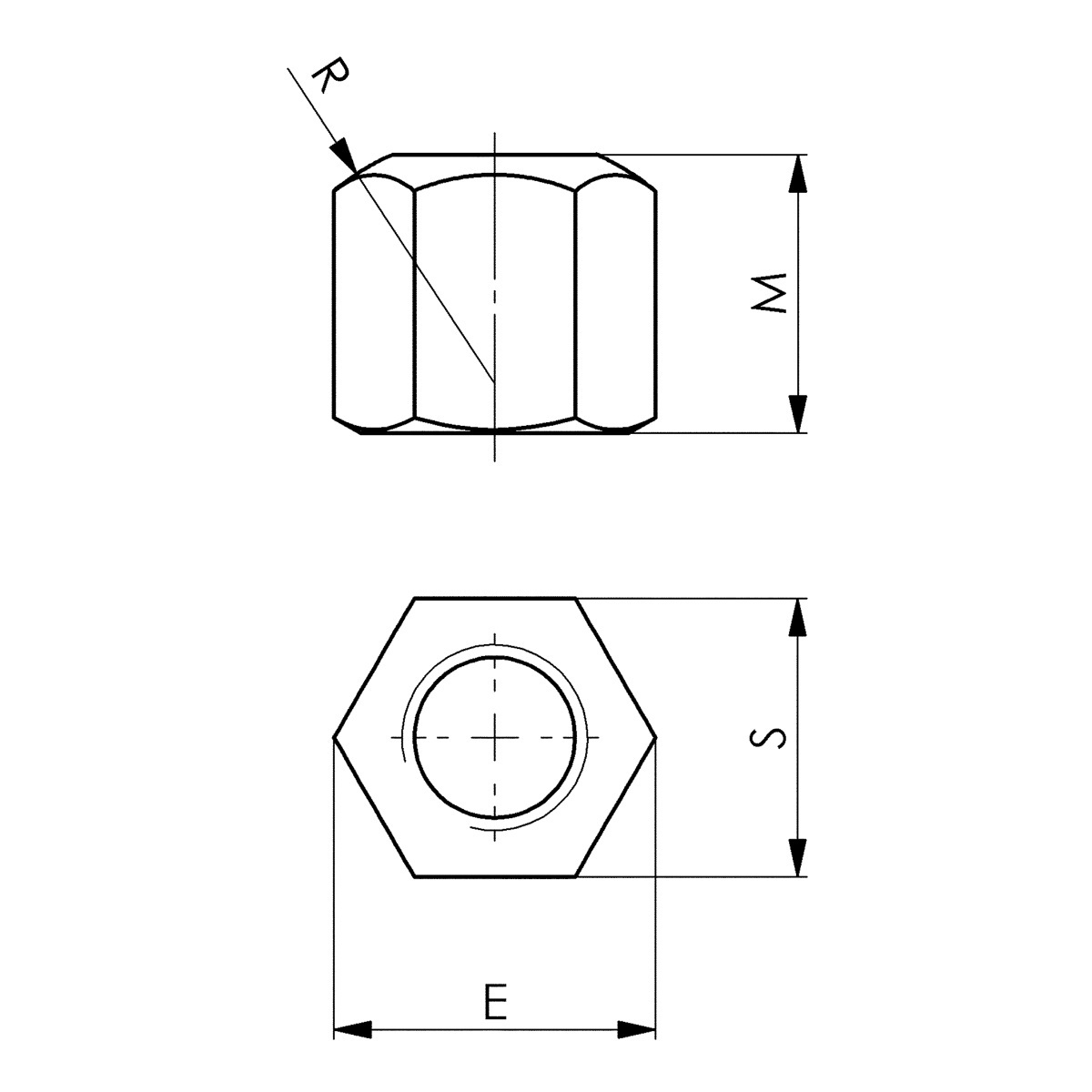 Sechskantmuttern DIN 6330B M22