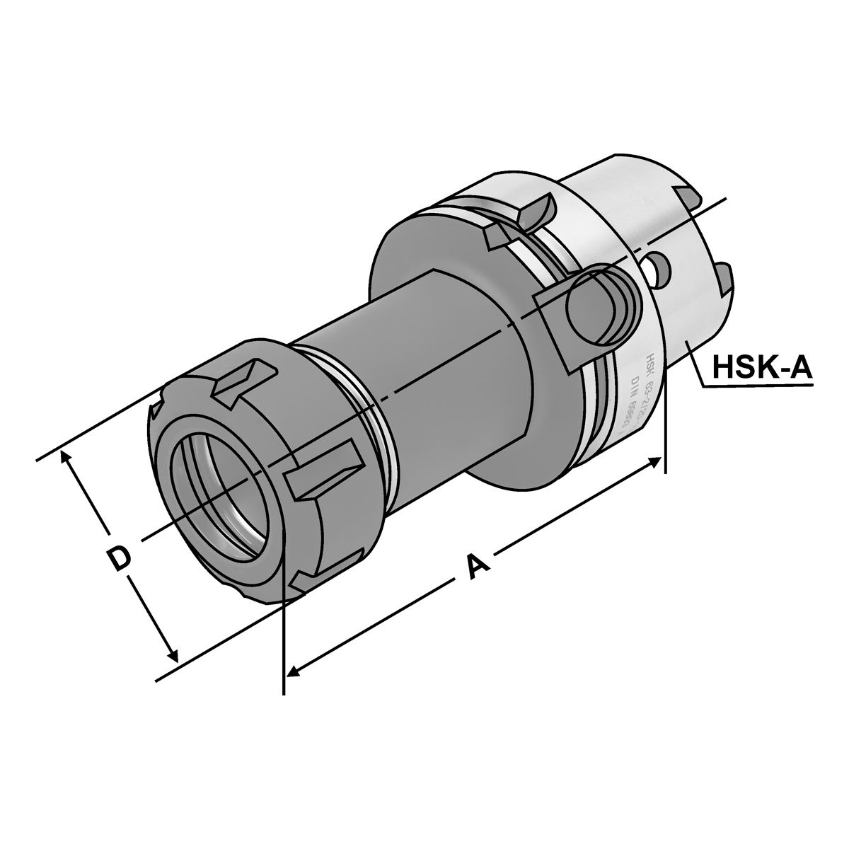 Spannfutter HSK 63-1/10-75 ER16 DIN 69893 Form A