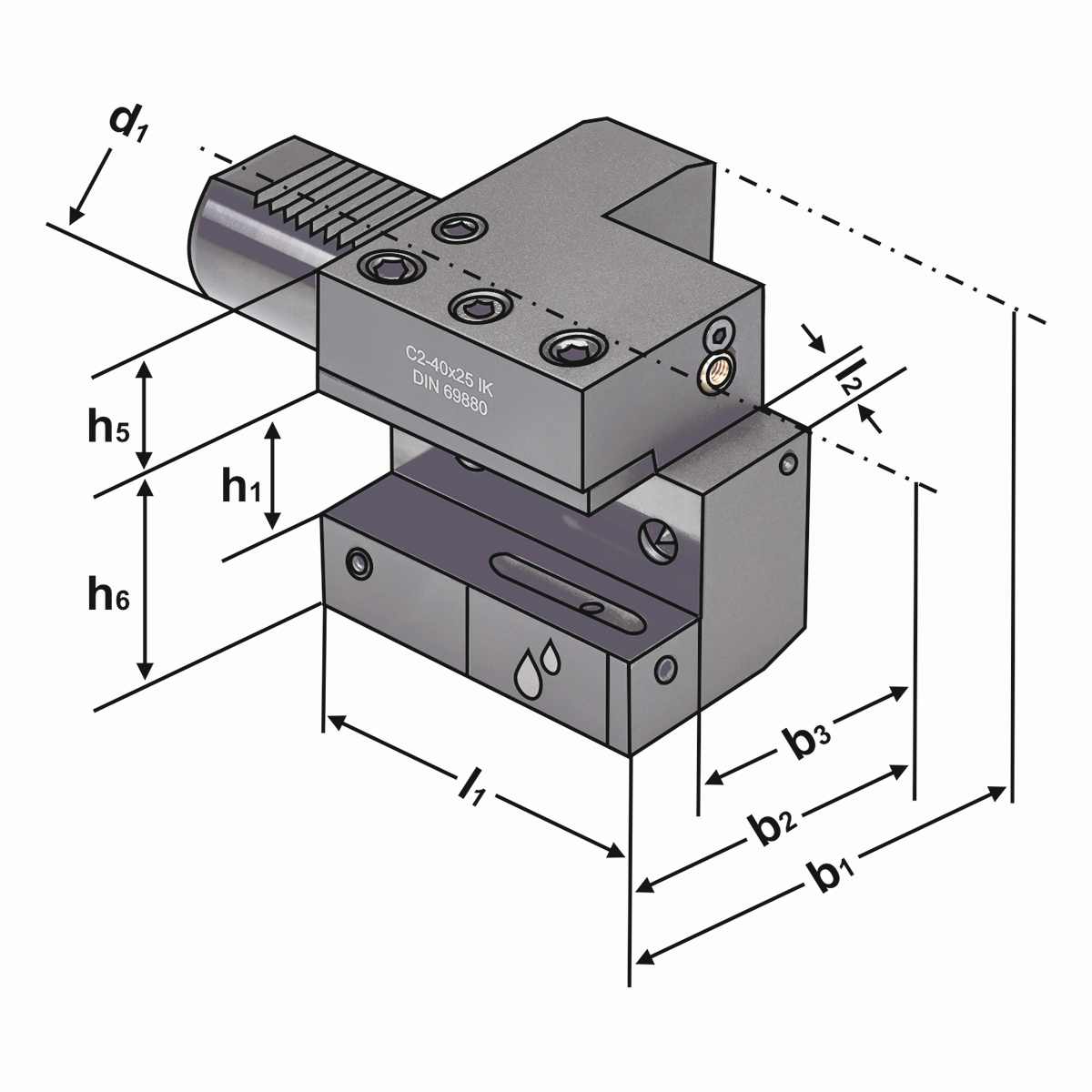 Axial-Werkzeughalter C2-40x25 DIN 69880 (ISO 10889)