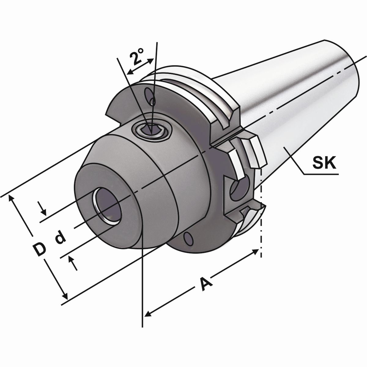 Whistle Notch SK 40-12-50 DIN 69871 AD/B