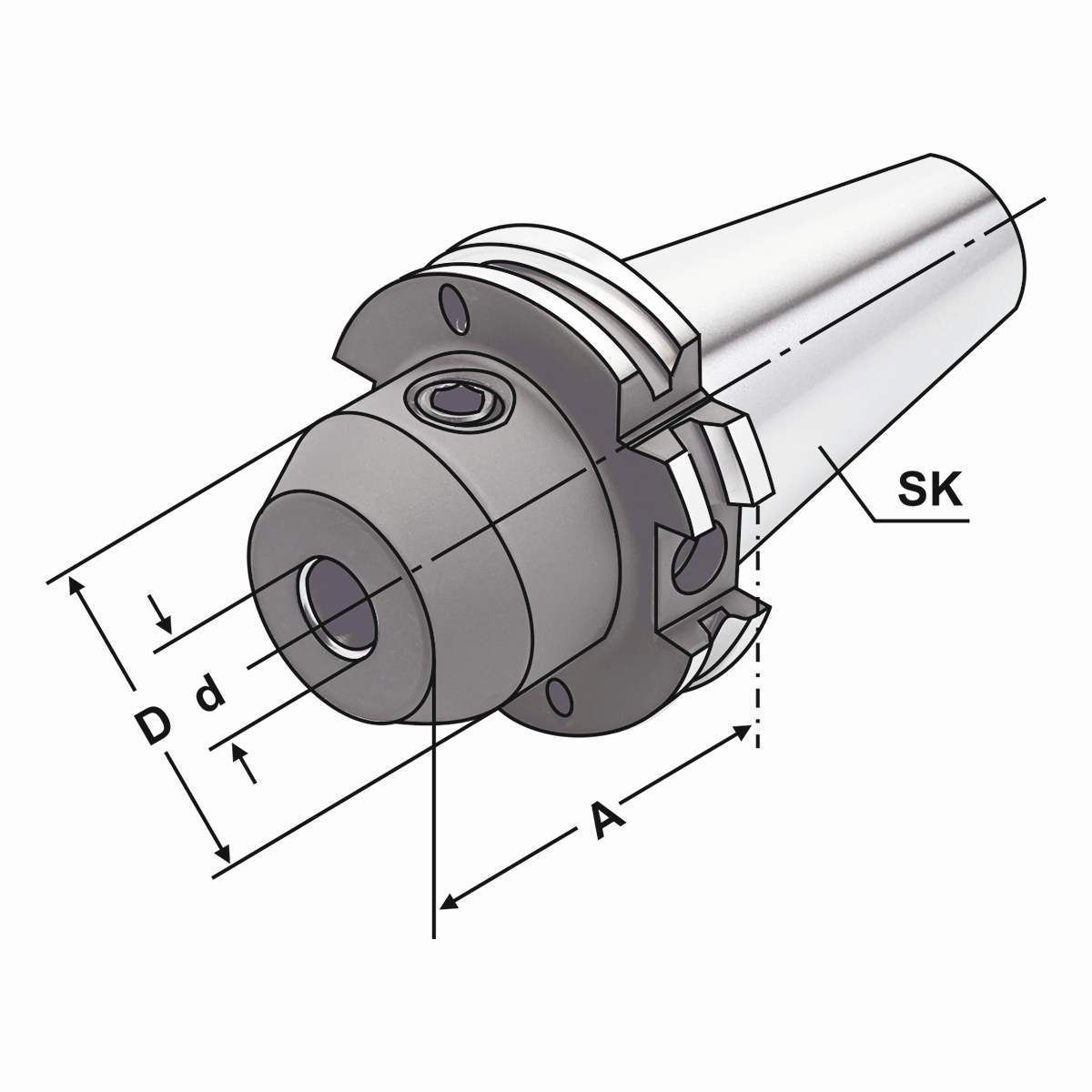 Fräseraufnahme SK 40-32-100 DIN 69871 AD