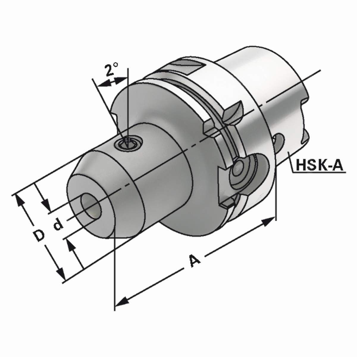 Whistle Notch HSK 100-08-90 DIN 69893 Form A