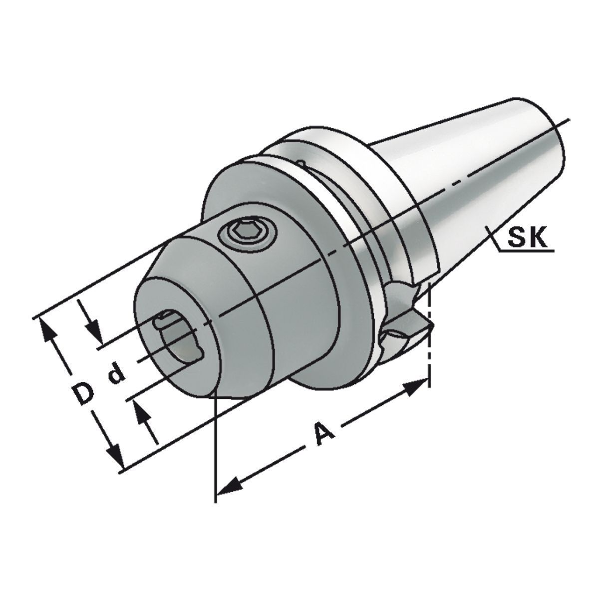 Fräseraufnahme BT 50-16-80 mit Kühlkanälen