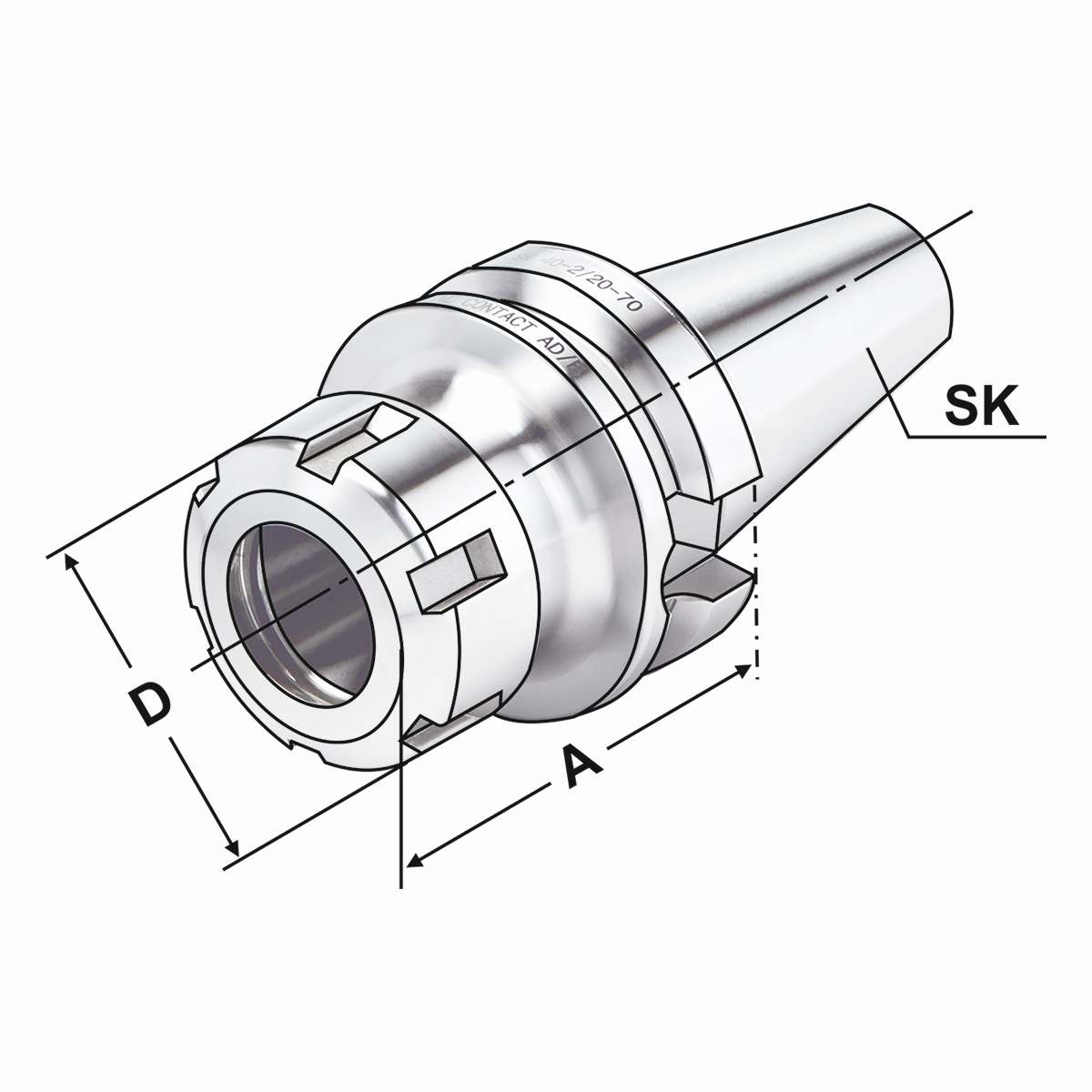 Spannfutter BT 40-2/16-160 ER25 JIS B 6339 (MAS-BT) AD/B