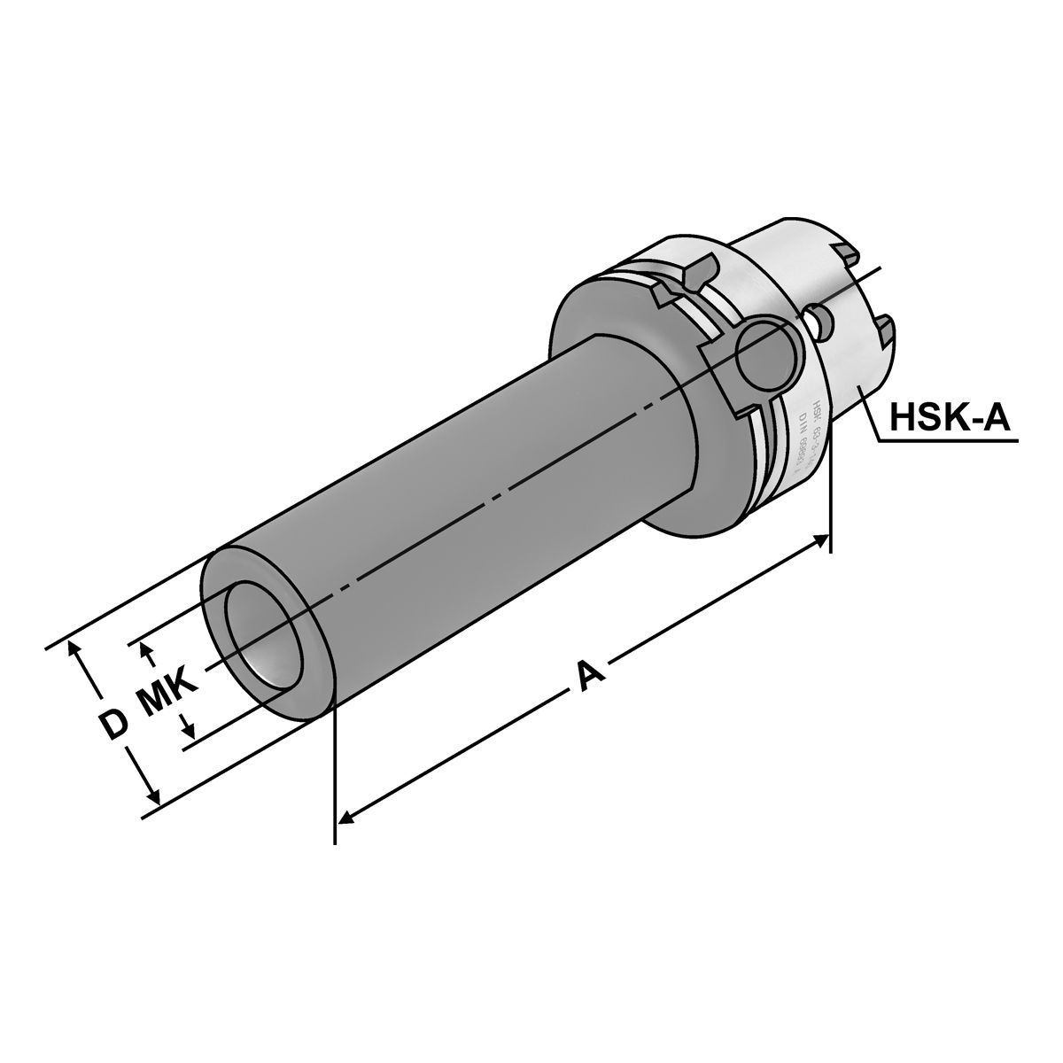 Zwischenhülse HSK 100-3-150 für MK mit Anzugsgewinde DIN 6364