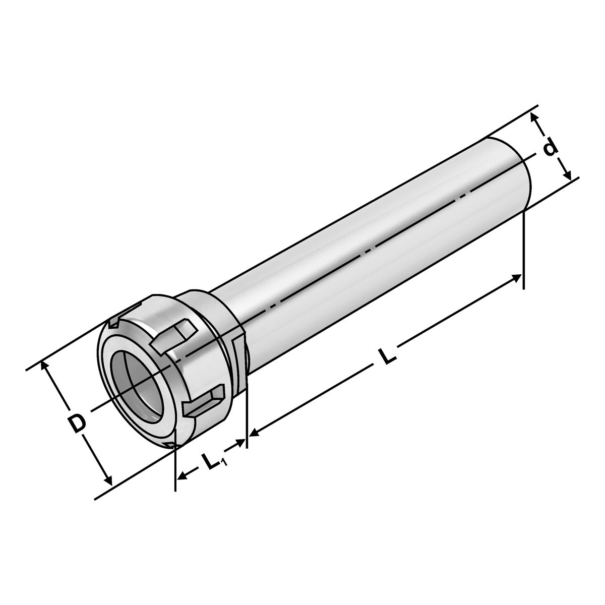 Spannfutter Zylinderschaft ER16-1/10-150 | Ø = 16