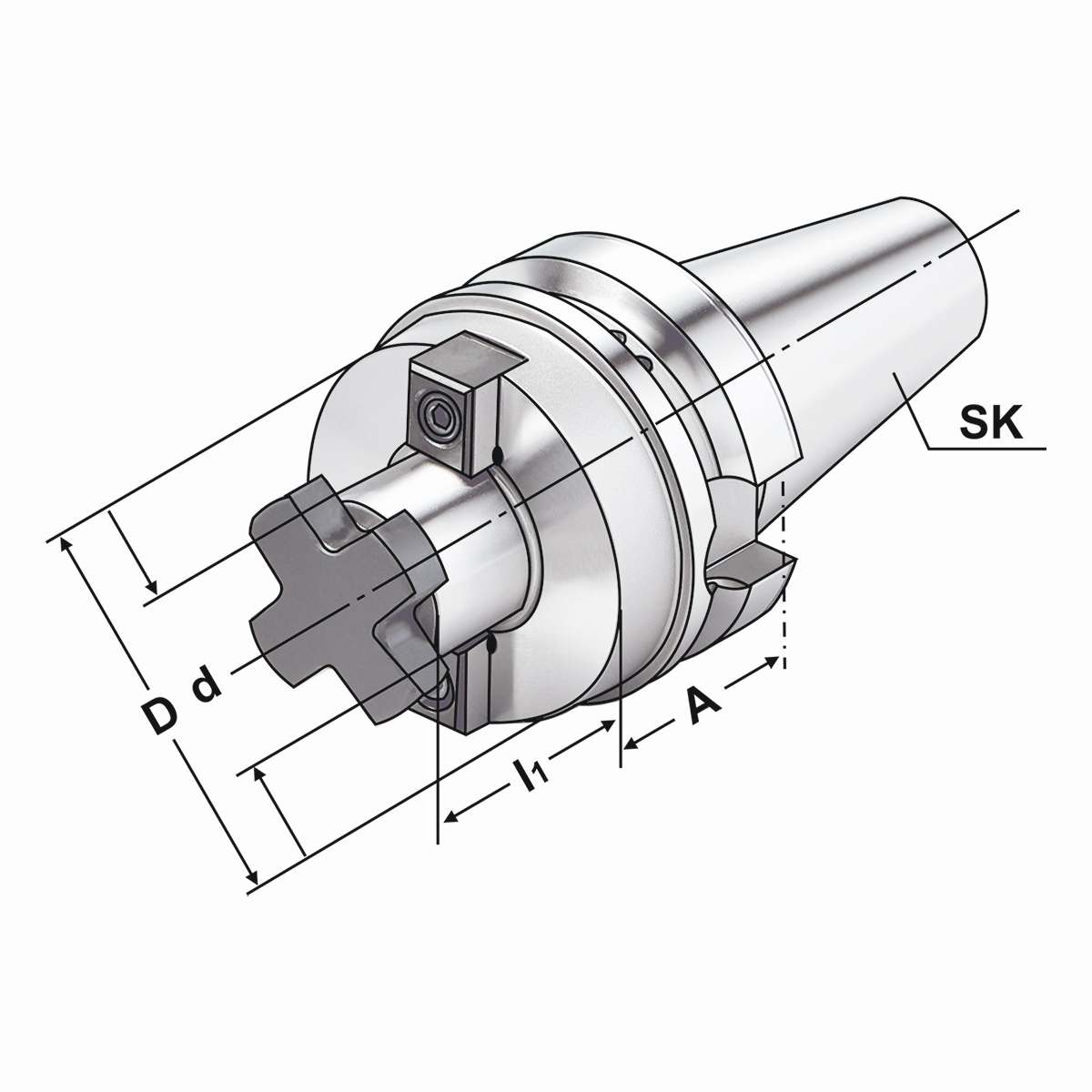 Quernut-Aufsteckdorn BT 30-16-40 JIS B 6339 (MAS-BT) AD