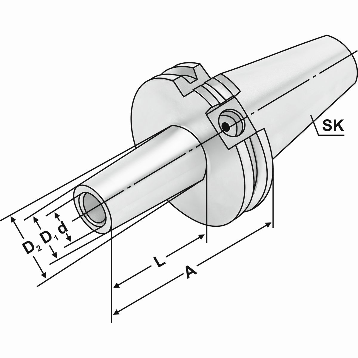 Fräsaufnahme für Einschraubfräser SK40-M10-69-L50 DIN 69871 AD/B