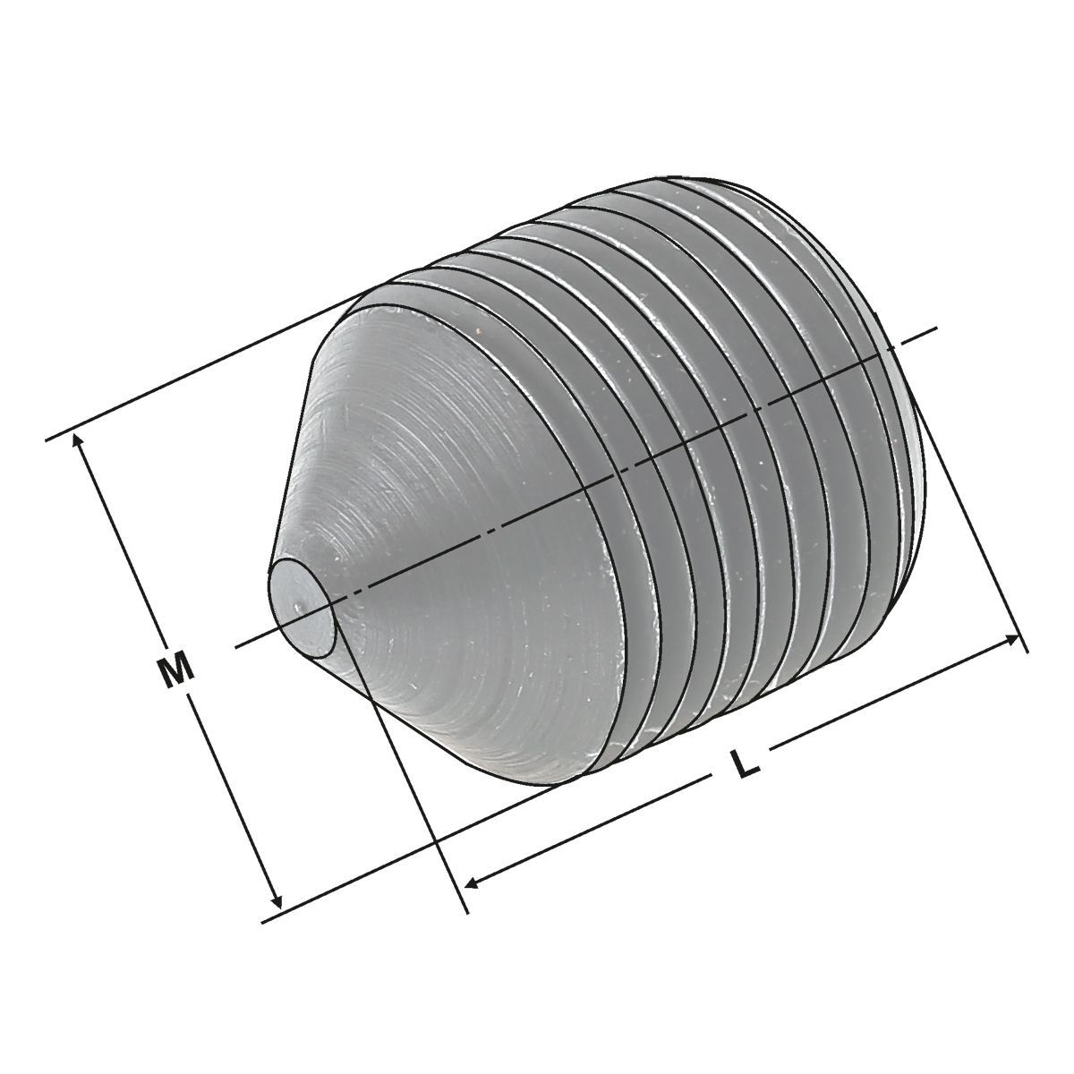 Spannschraube M16x1x14 mit Spitze für Wendeplattenbohrer-Halter D= 40 mm