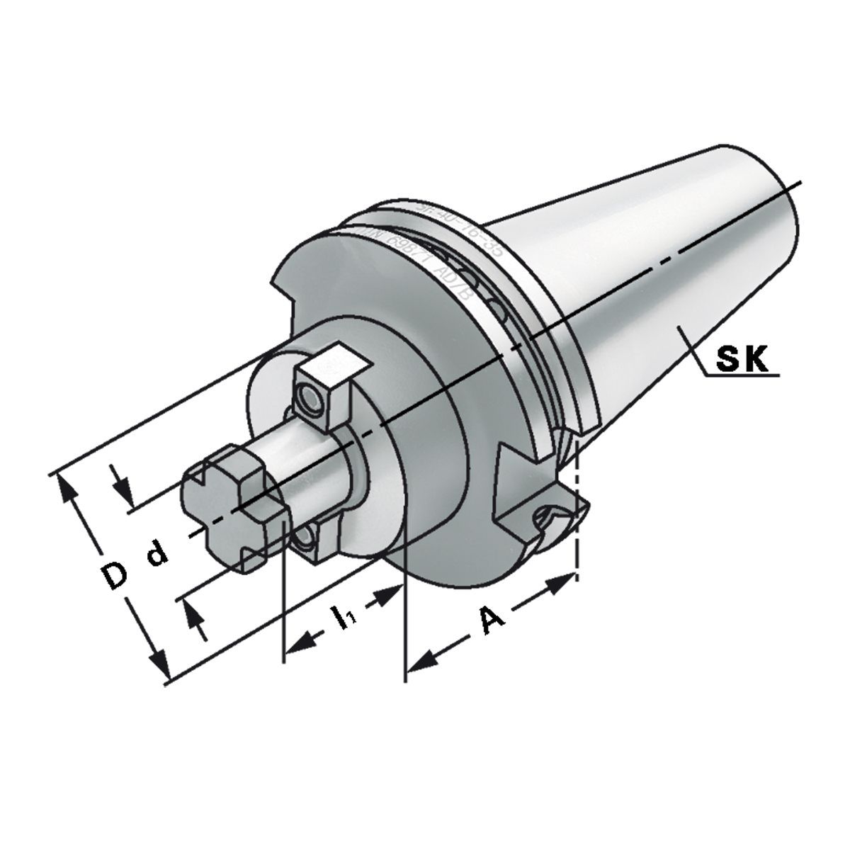 Quernut-Aufsteckdorn SK 40-40-50 DIN 69871 AD