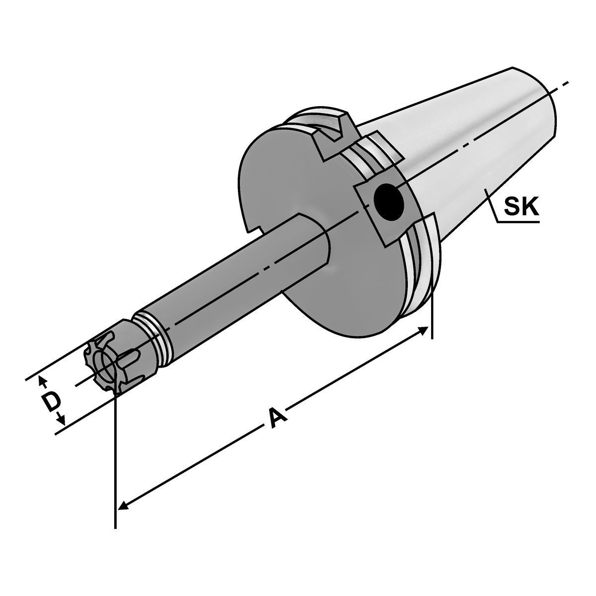 Spannfutter SK 50-1/10-160 ER16 - Mini DIN 69871 AD/B