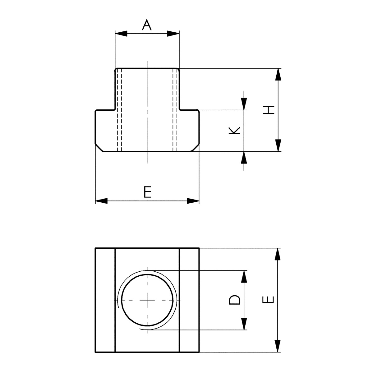 T-Nuten (T-Nutensteine) M8x10