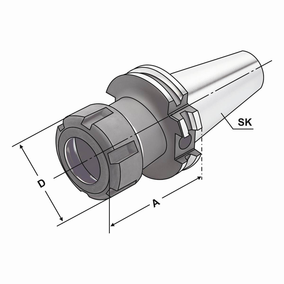 Spannfutter SK 40-2/13-200 ER20 DIN 69871 AD/B