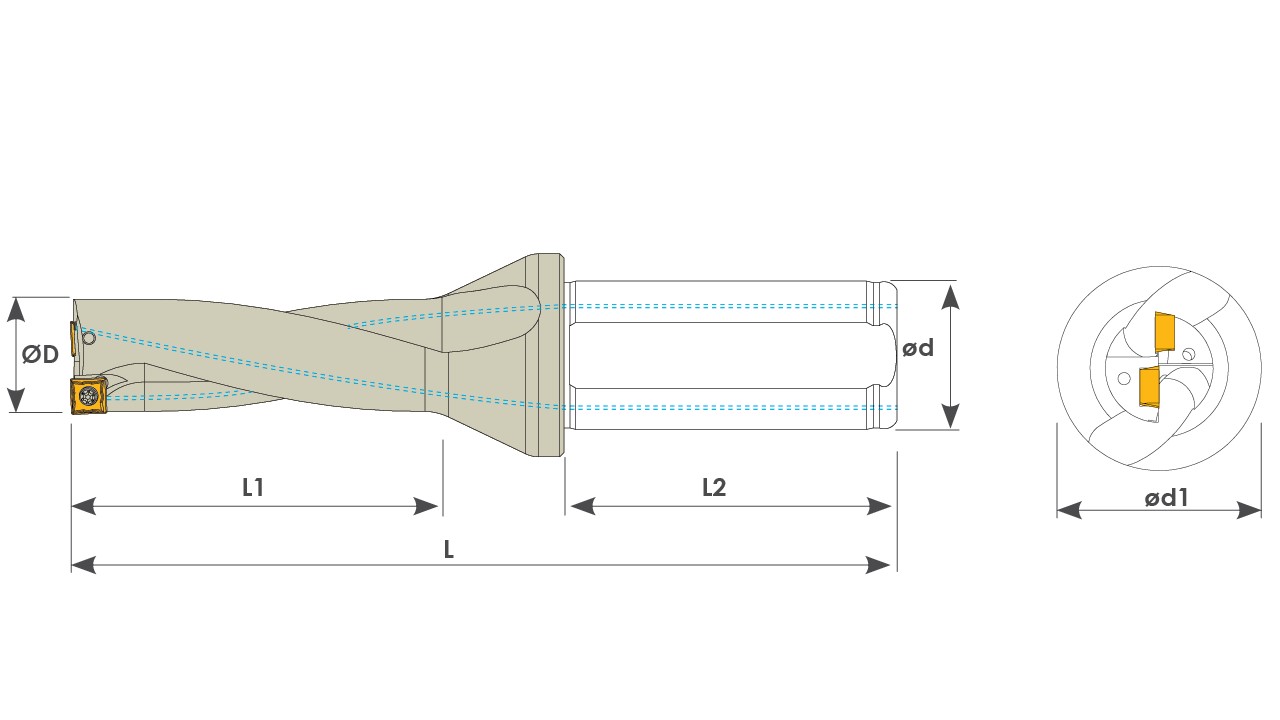 Zeichnung-SPMG SPMG Wendeplatten Vollbohrer 2xD