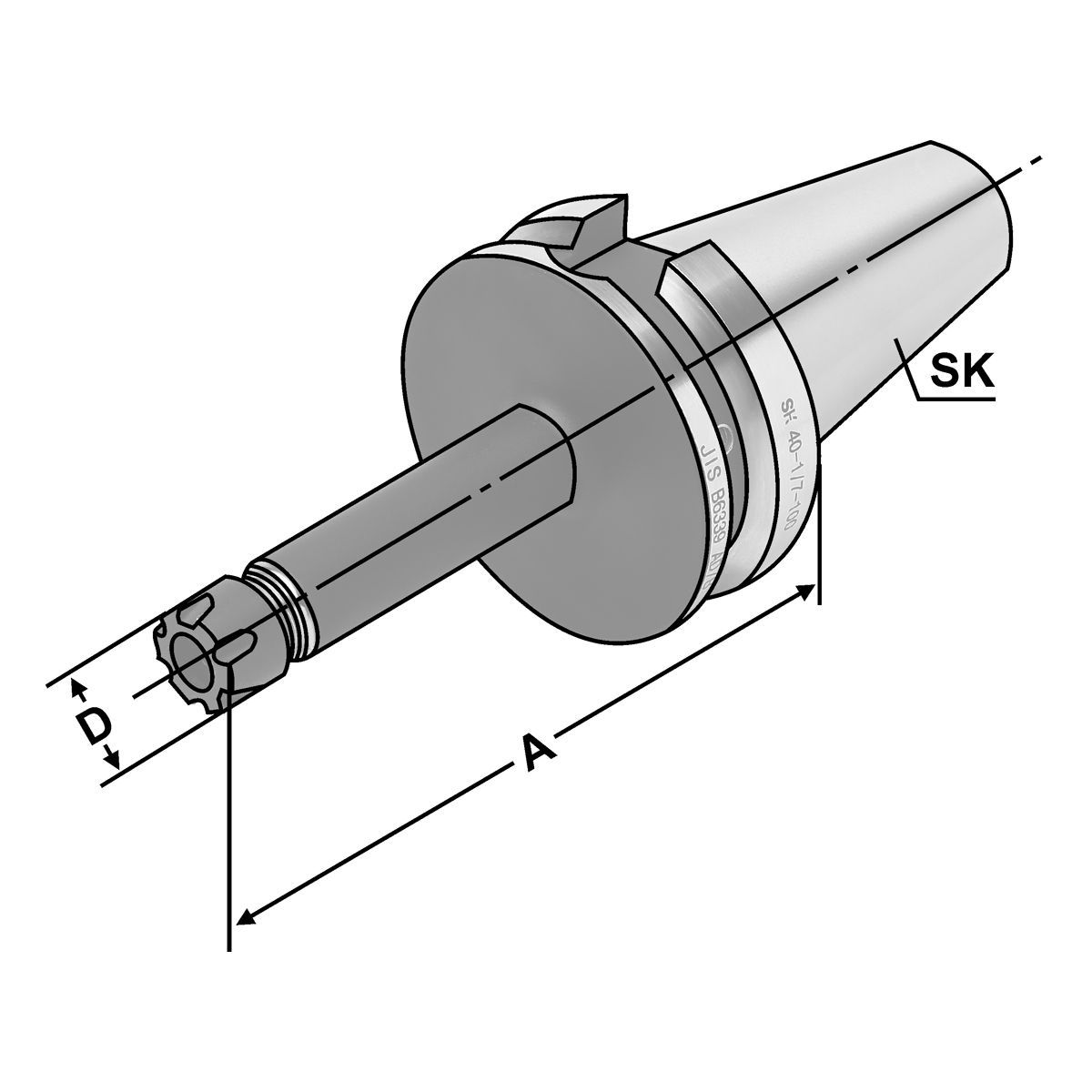 Spannfutter BT 30-1/10-70 ER16 - Mini JIS B 6339 (MAS-BT) AD