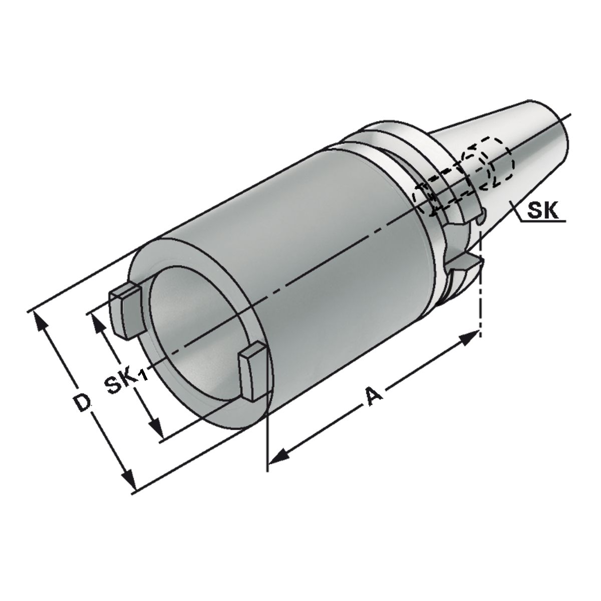 Zwischenhülse BT 40 - SK 30 - 50 JIS B 6339 (MAS-BT) A