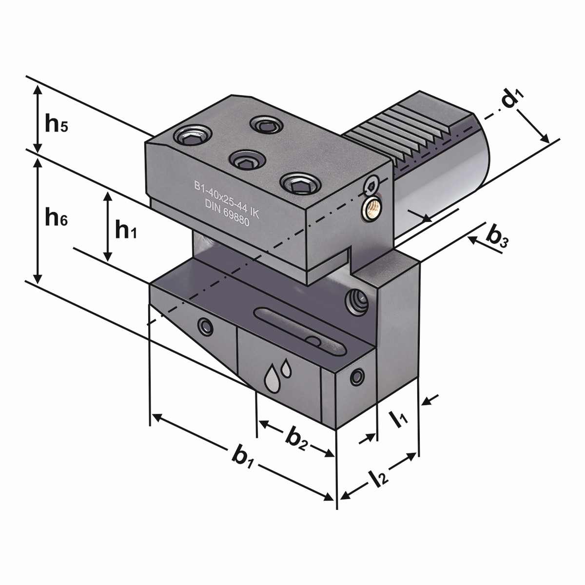 Radial-Werkzeughalter B1-40x25-44 DIN 69880 (ISO 10889)