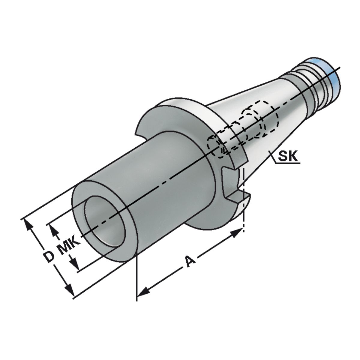 Zwischenhülse SK 40-1-50 für MK mit Anzugsgewinde DIN 6364