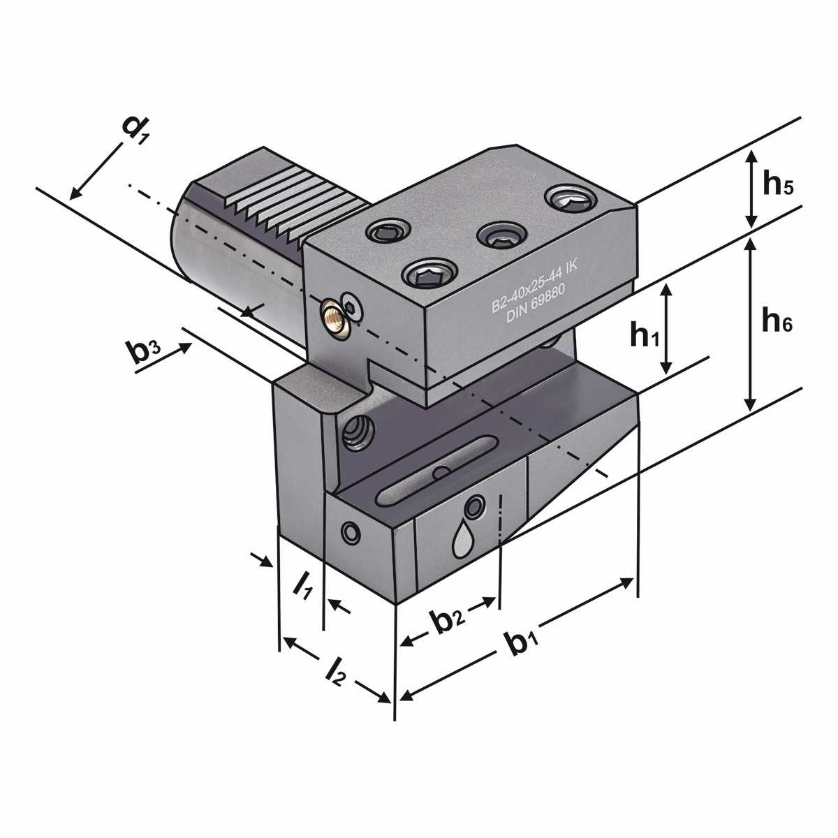 Radial-Werkzeughalter B2-40x25-44 DIN 69880 (ISO 10889)