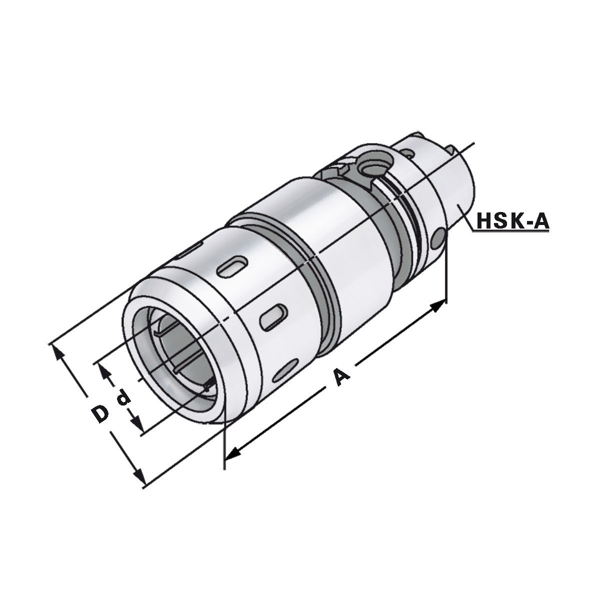 Hochleistungs-Kraftspannfutter HSK-A 63-25-100 DIN 69893 Form A