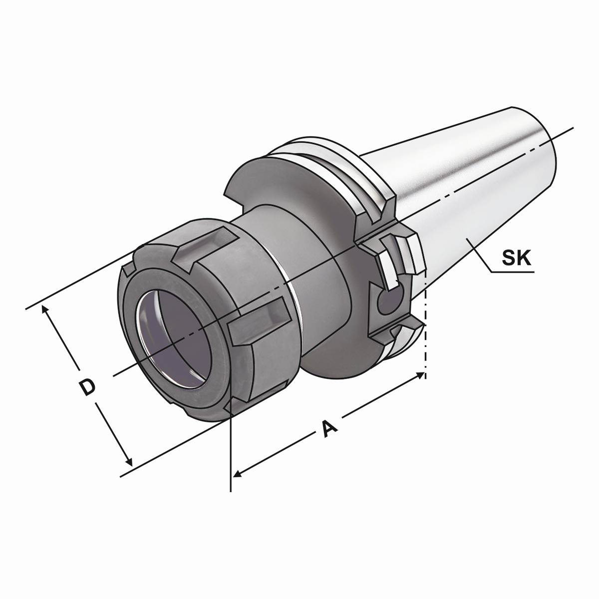 Spannfutter SK 40-1/10-63 ER16 DIN 69871 AD/B