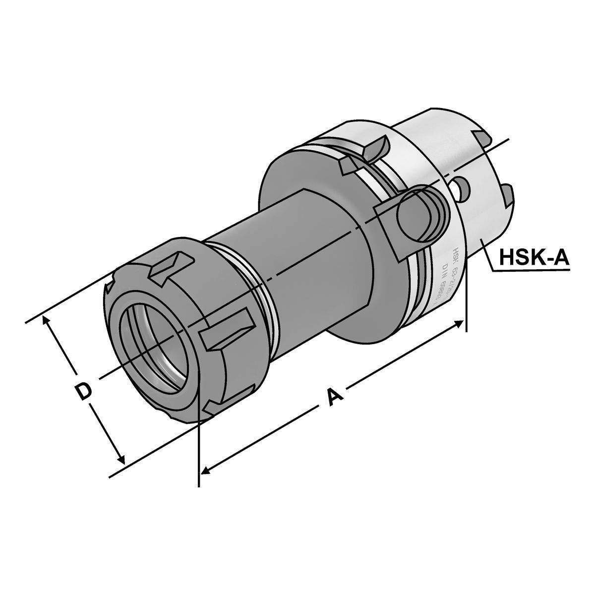 Spannfutter HSK 100 1/10-160 ER16 DIN 69893 (ISO 15488) Form A