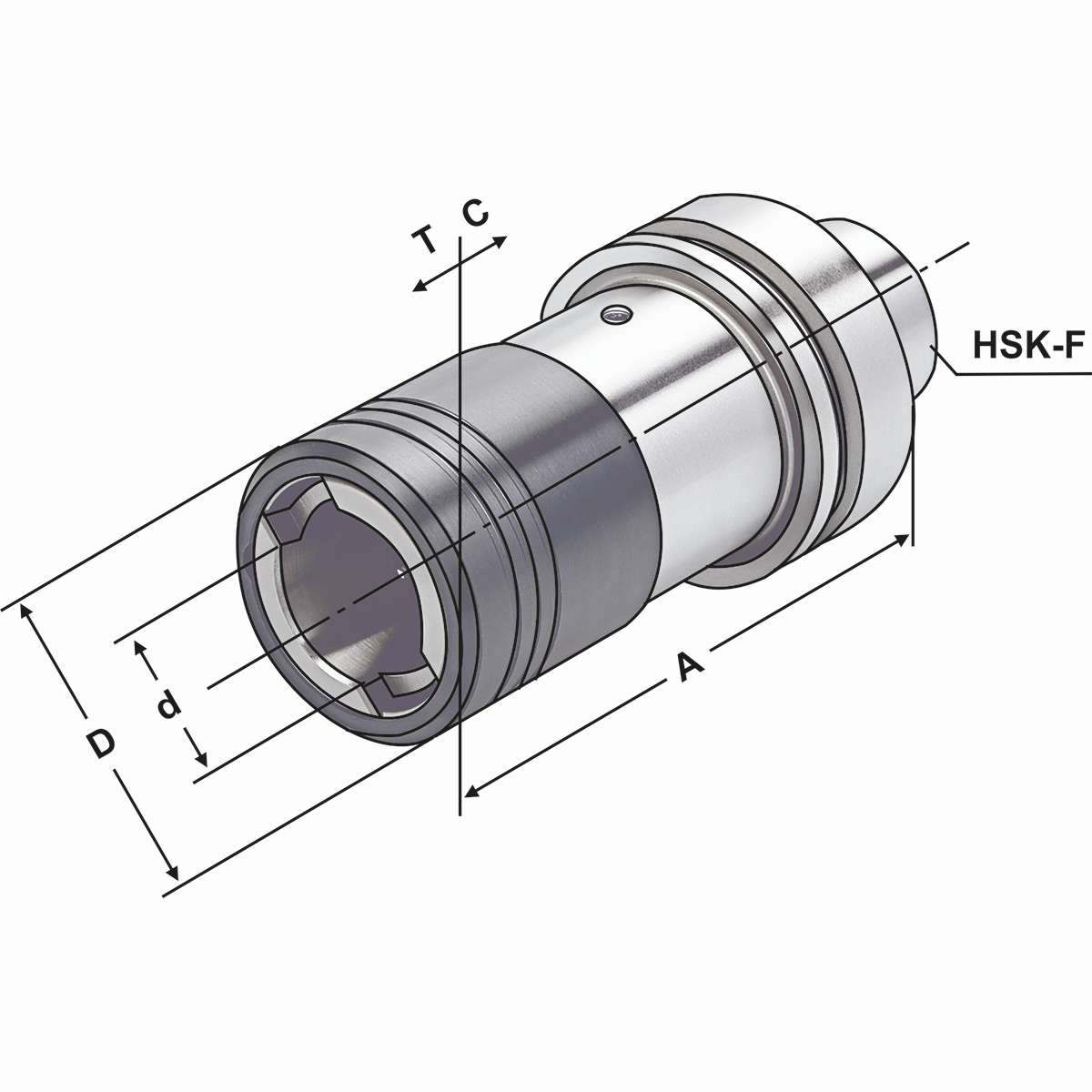 Gewindeschneidfutter HSK 63 M5-M22 - Gr.2 - 140 mit Längenausgleich auf Druck und Zug