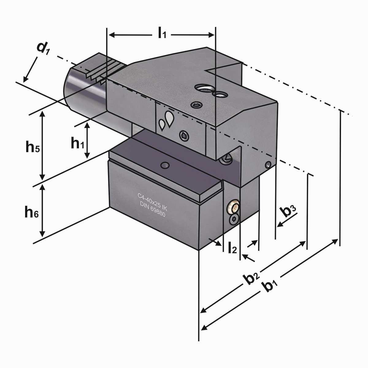 Axial-Werkzeughalter C4-40x25 DIN 69880 (ISO 10889)