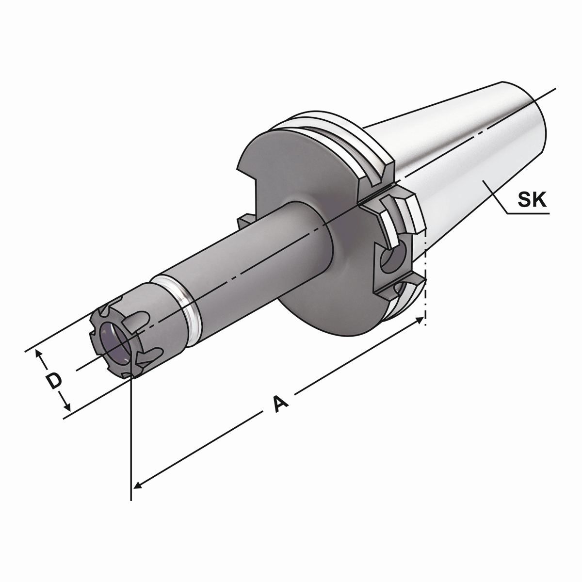 Spannfutter SK 40-1/7-100 ER11 - Mini DIN 69871 AD/B