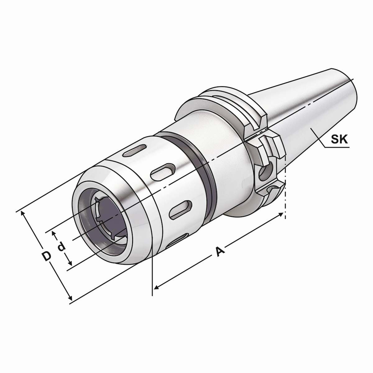 Hochleistungs-Kraftspannfutter SK 40-20-90 DIN 69871 AD/B