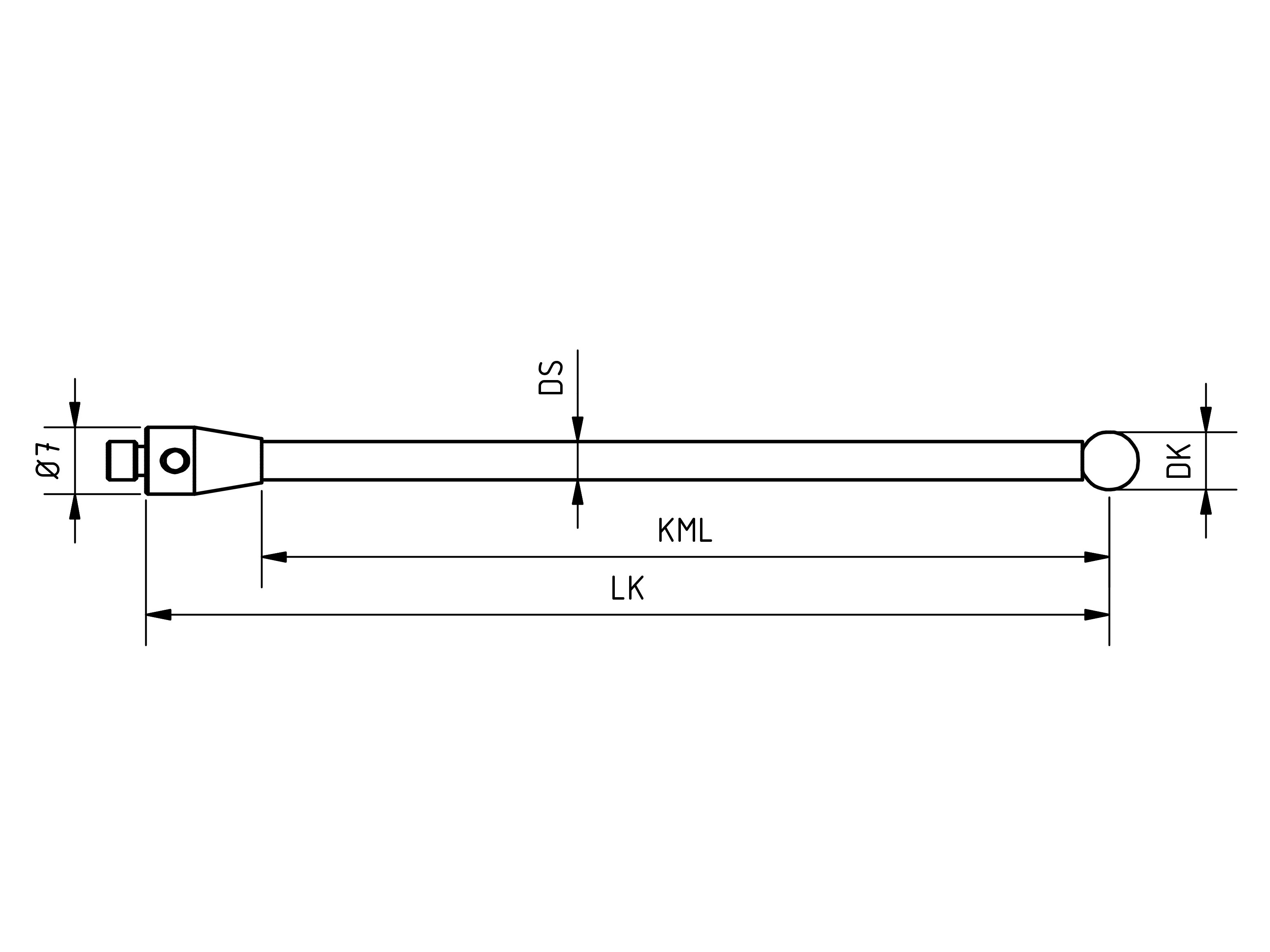 Tasteinsatz-M4-Keramikschaft-1 Rubin-Tasteinsatz 100mm ähnlich Renishaw ®