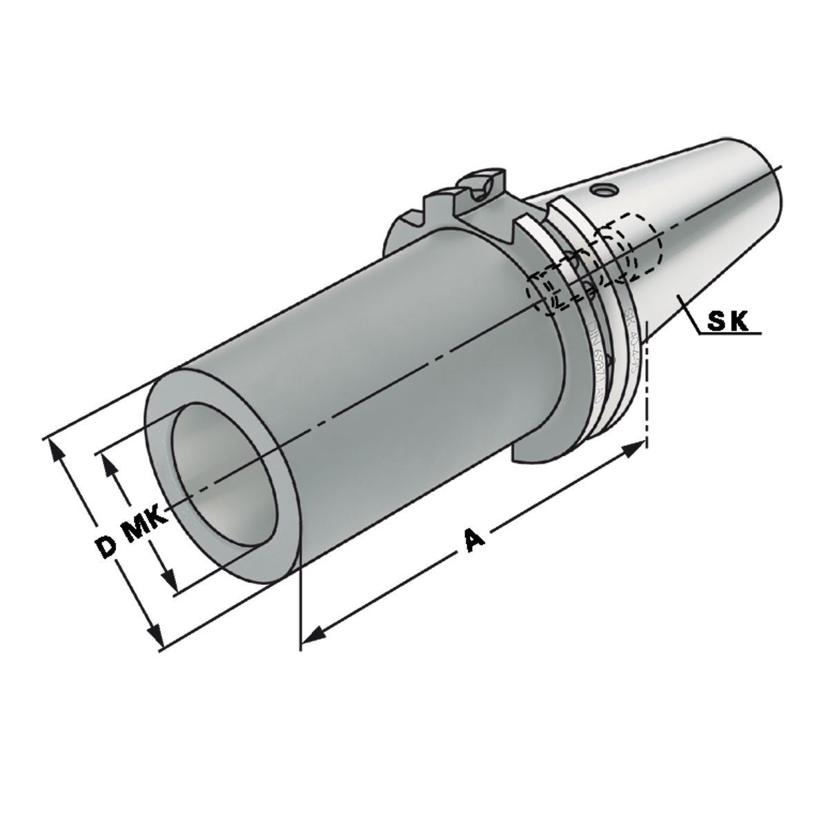 502-08-05A_2 Zwischenhülse SK 50-5-118 mit Ausnahmeausfräsung nach DIN 2201
