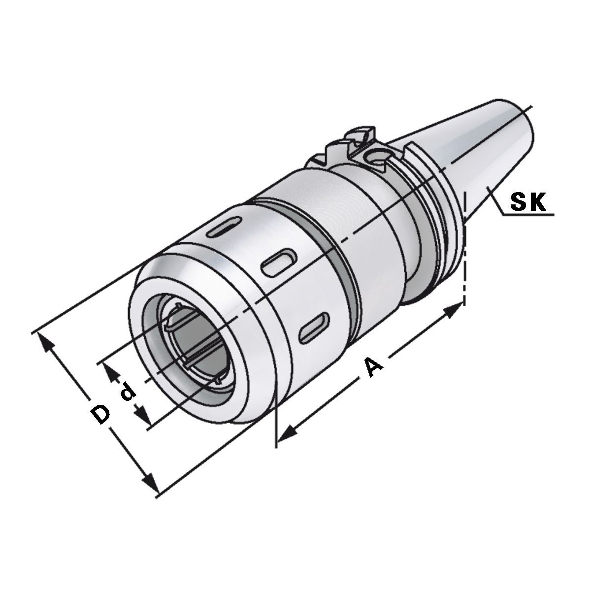 Hochleistungs-Kraftspannfutter SK 50-25-90 DIN 69871 AD/B