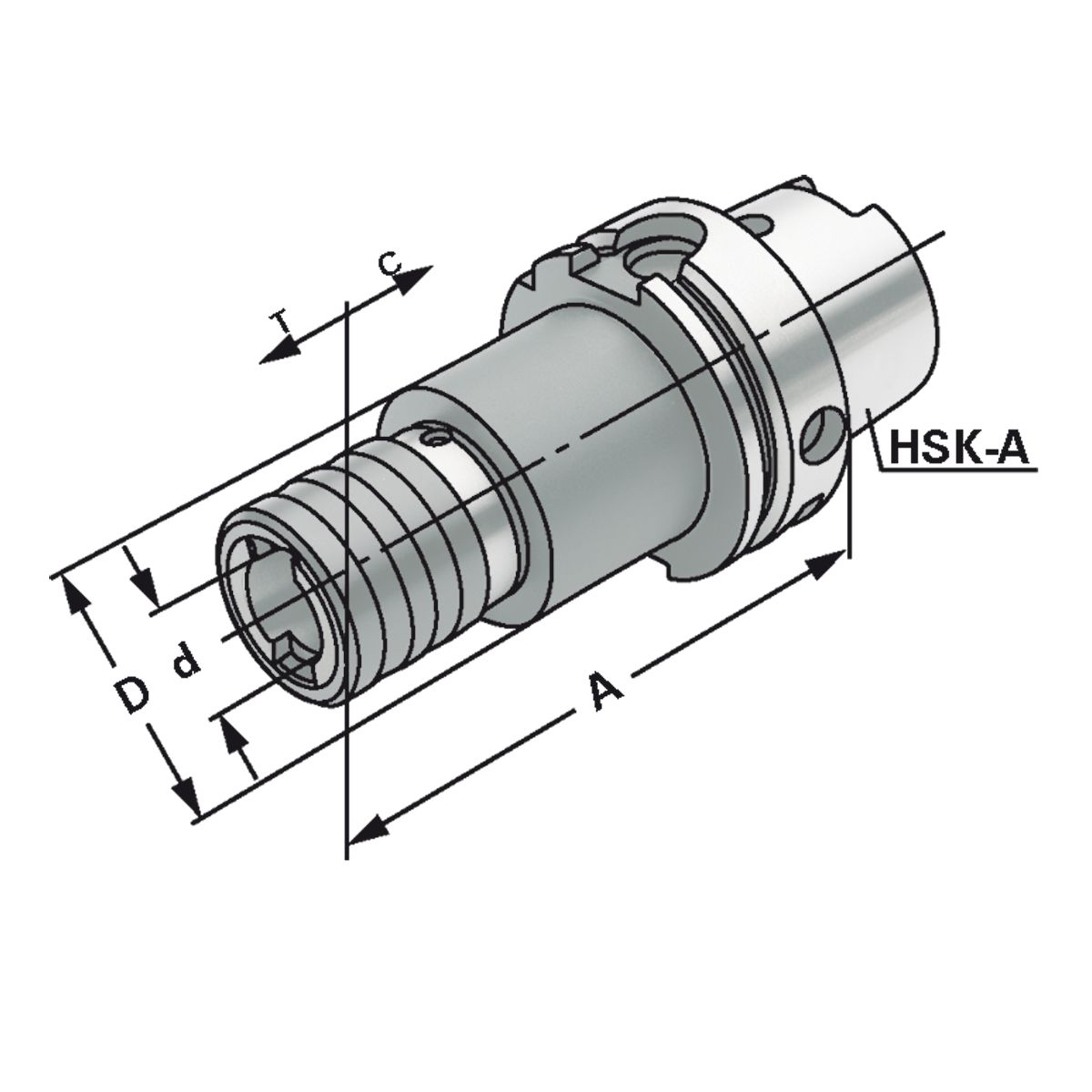 Gewindeschneidfutter HSK 63 M3-M14 - Gr.1 - 102 mit Längenausgleich auf Druck und Zug