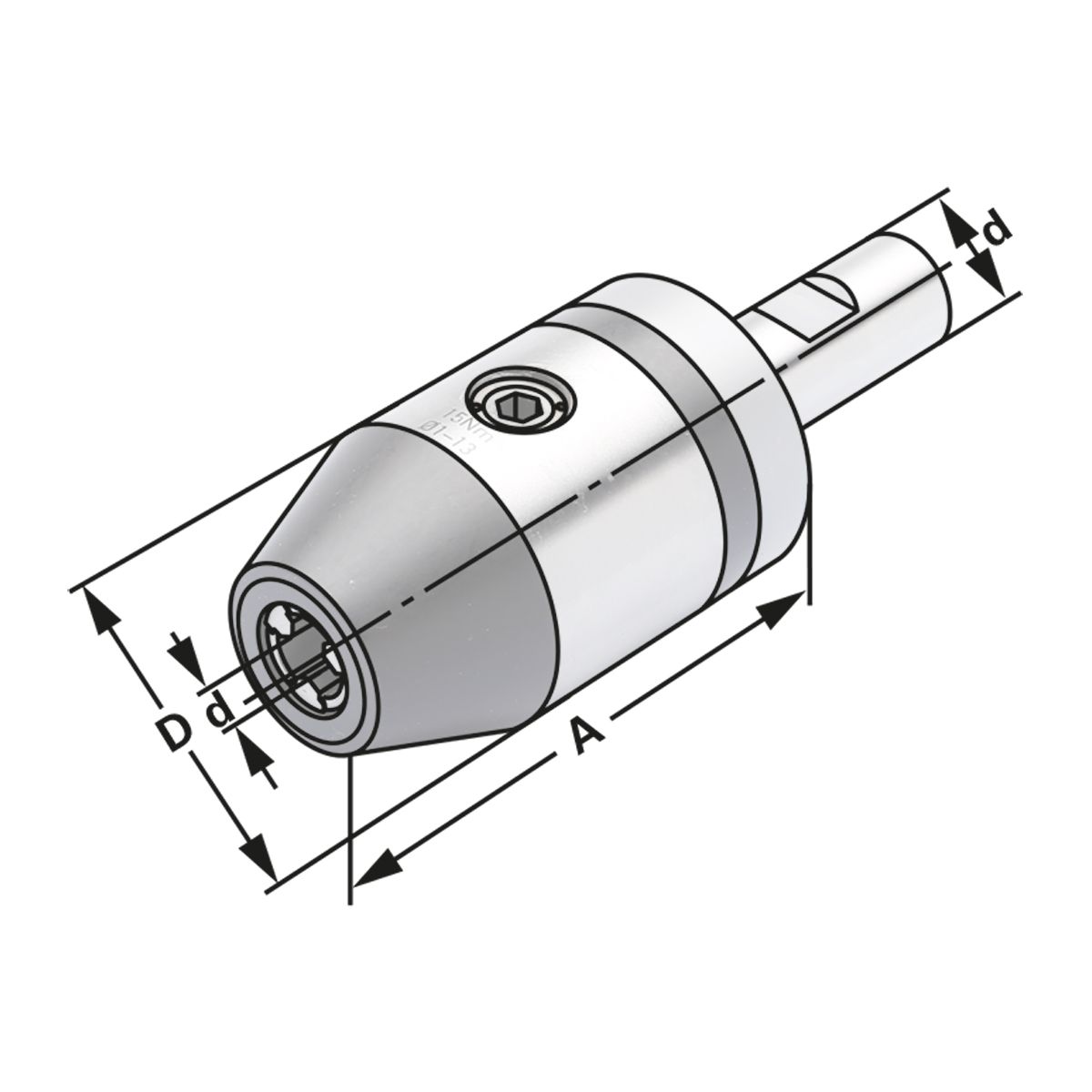 CNC-Bohrfutter 20-1/13-143 mit Zylinderschaft DIN 1835 B