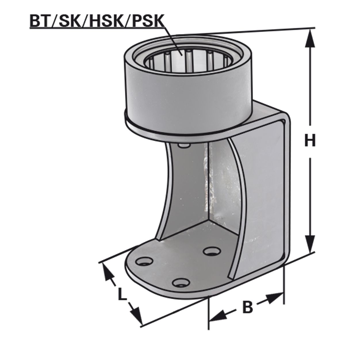 Montageblock universal mit Kugellager für HSK-A63 - HSK-F63 - SK40 - BT40- CAT40 - C6