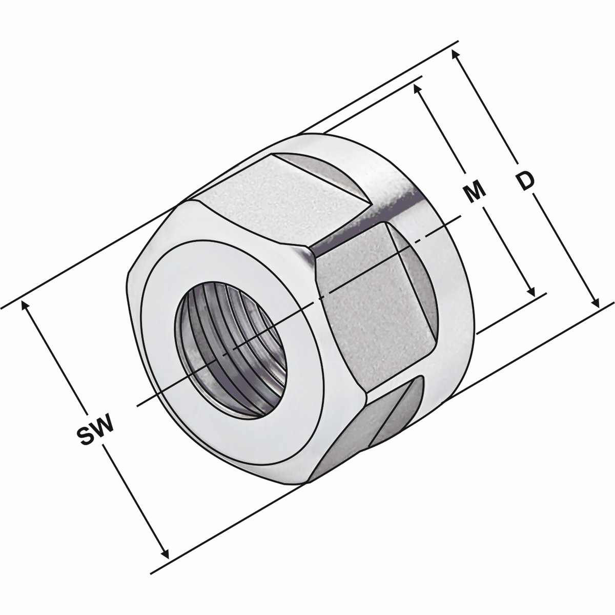 Spannmuttern ER16 | 1-10 | SW25 | gewuchtet DIN 6499 (ISO 15488)