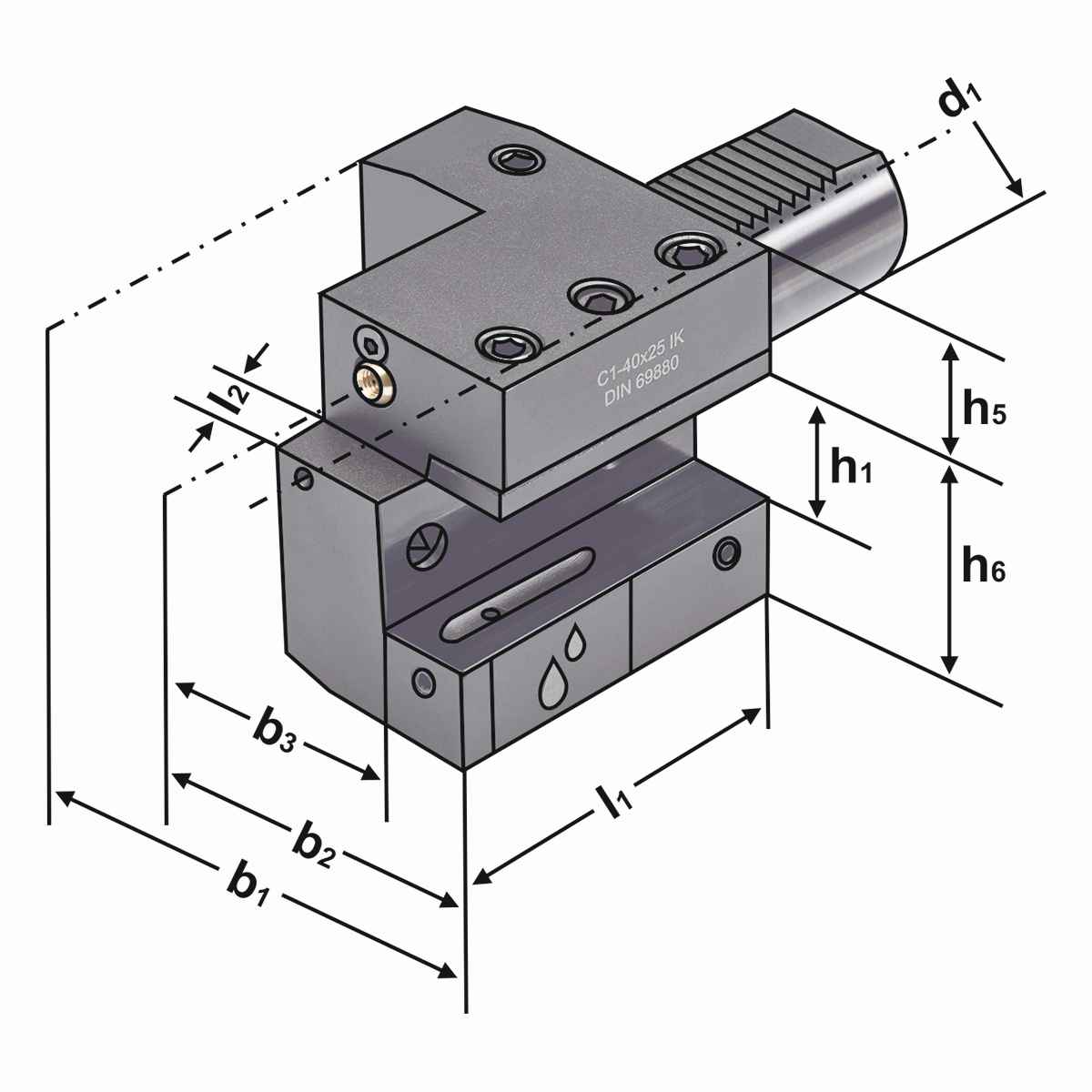 Axial-Werkzeughalter C1-40x25 DIN 69880 (ISO 10889)