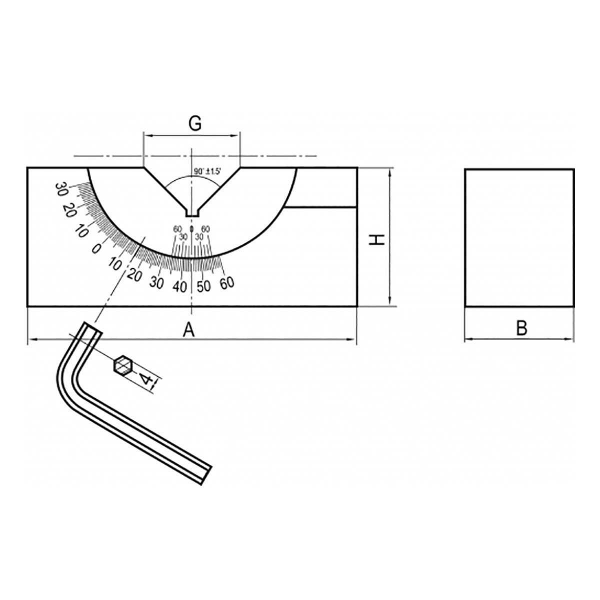 GAP-30_2 Winkelprisma, einstellbar 102x30x49x30