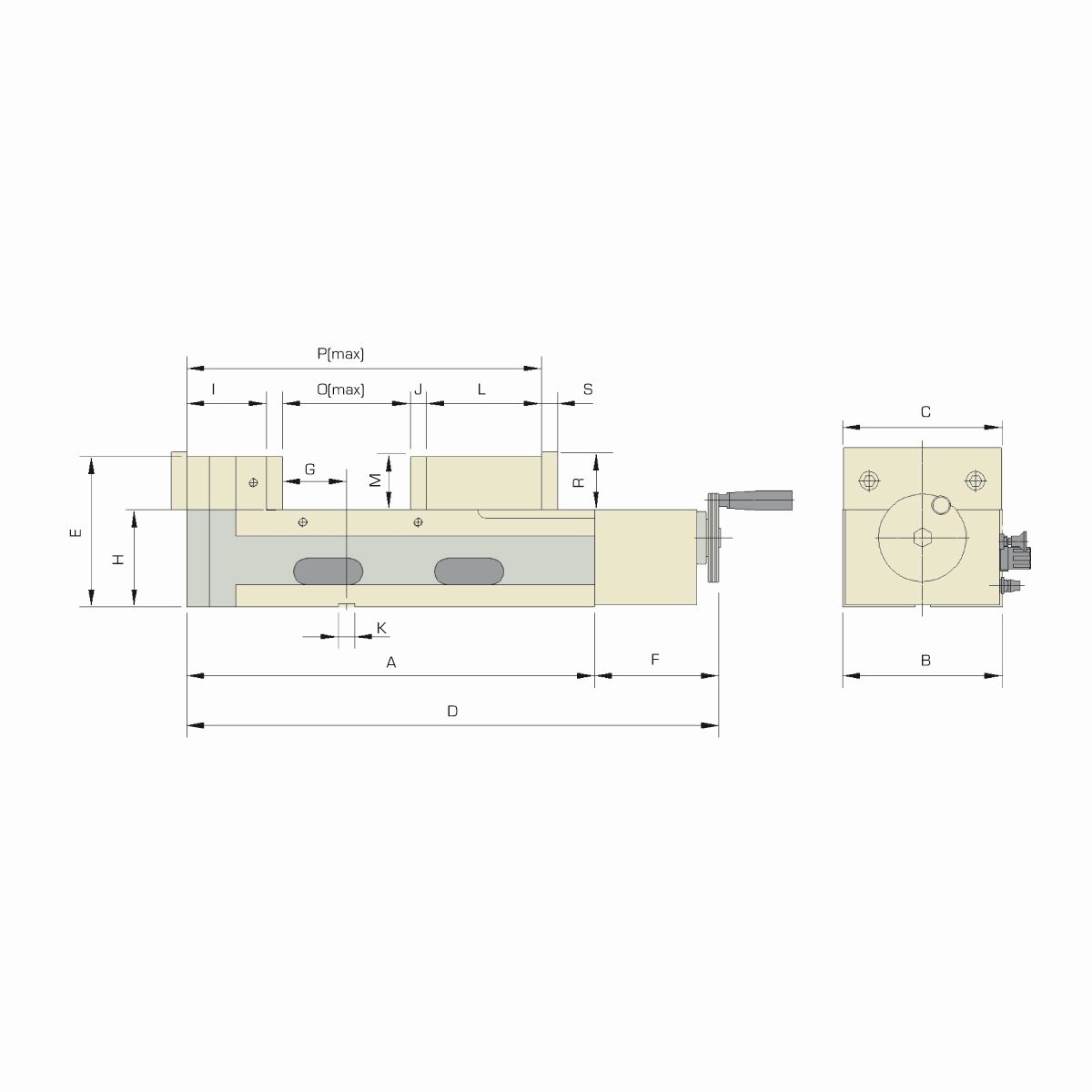 KS18160_7 Präzisionsschraubstock AMP-160G/HV Pneumatik hydraulisch