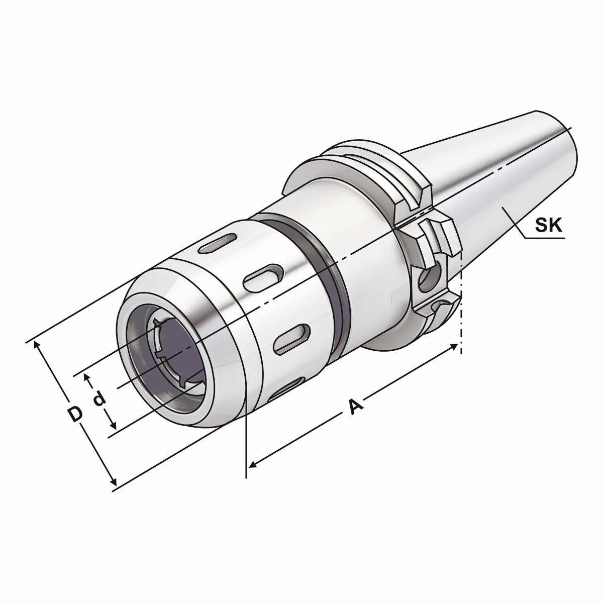 Hochleistungs-Kraftspannfutter SK 40-32-105 DIN 69871 AD/B