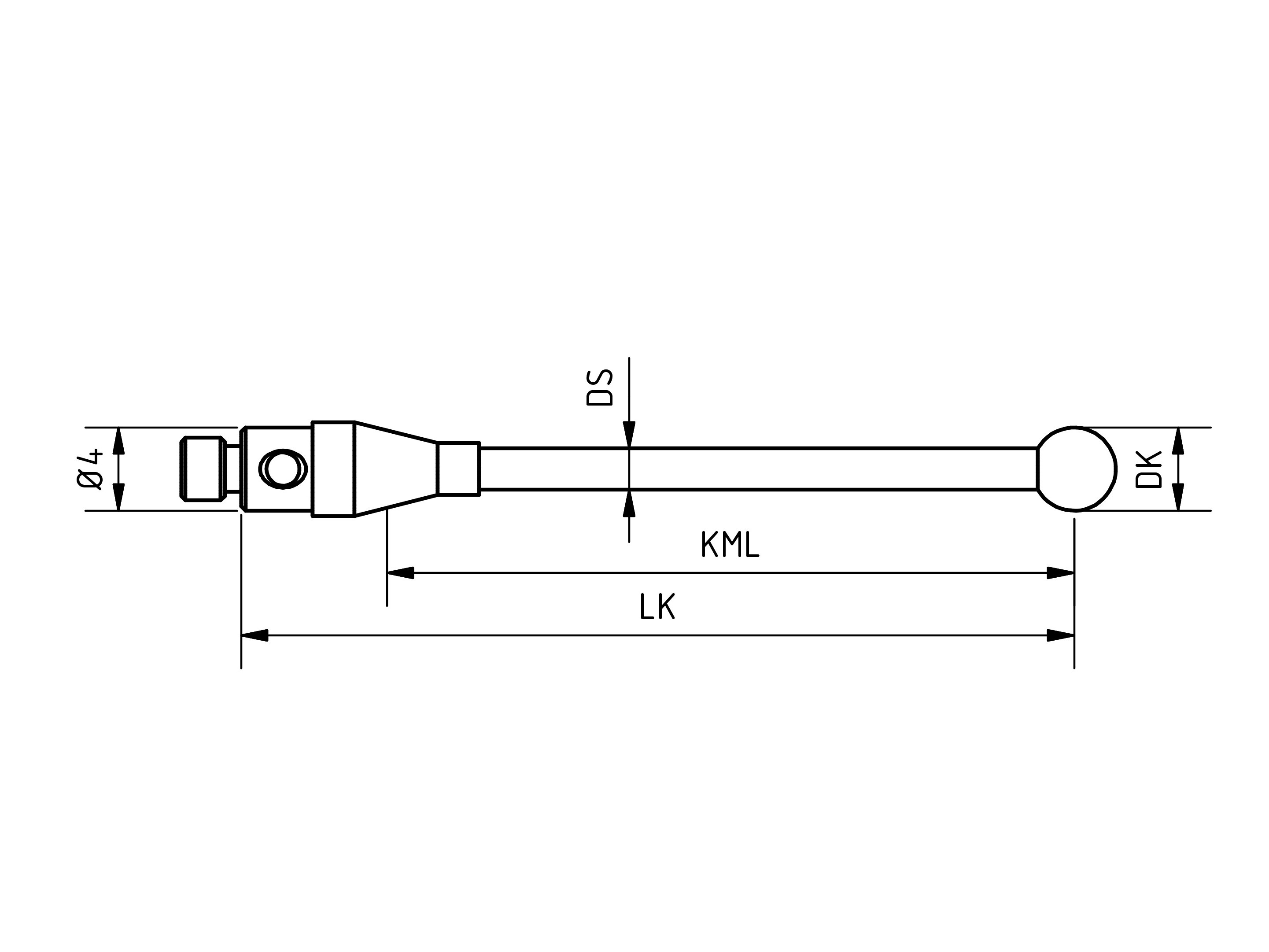 Tasteinsatz-M3-Hartmetallschaft-1 Rubin-Tasteinsatz 21mm ähnlich Heidenhain ®