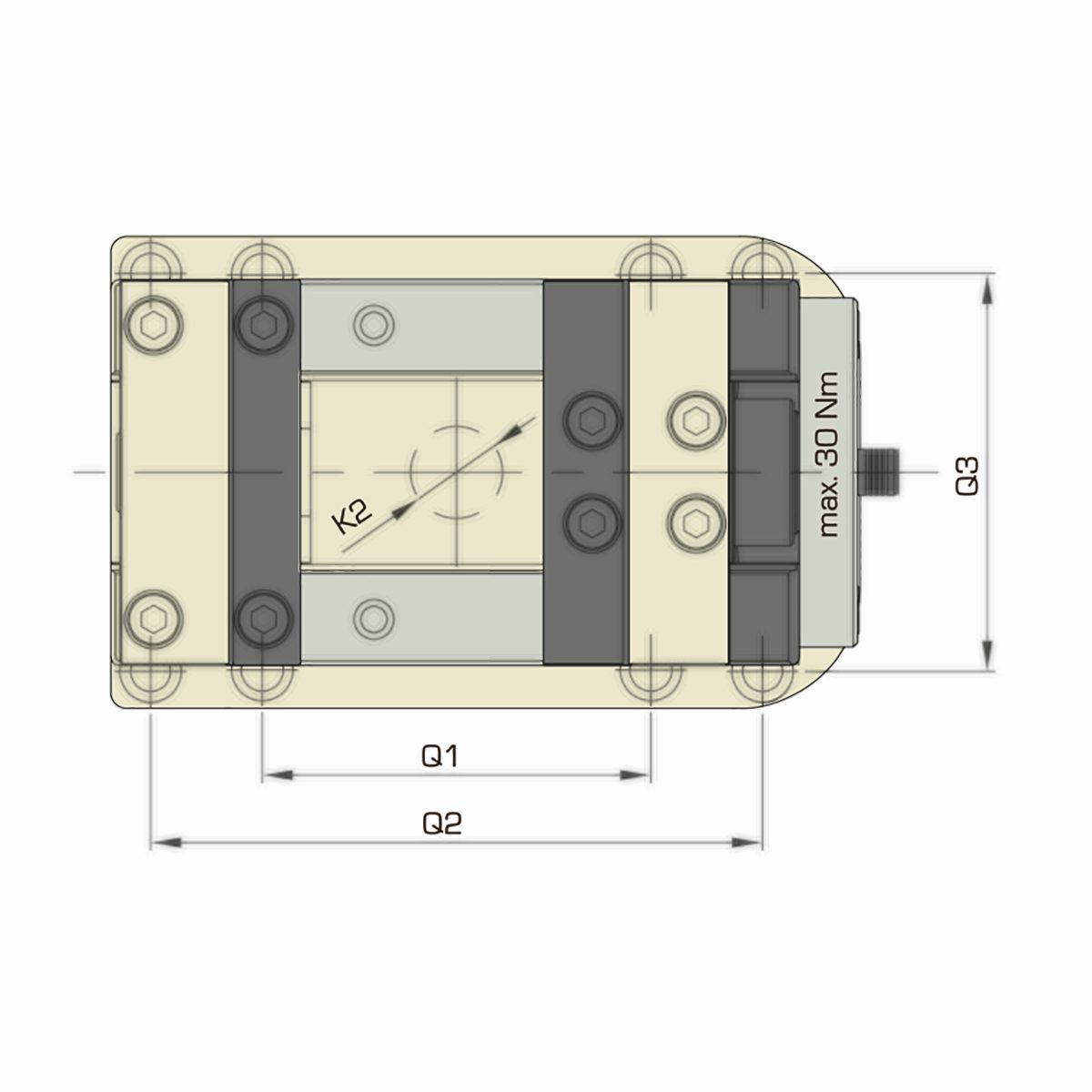 KS20200_7 5-Achs Präzisionsschraubstock AEX 125G mechanisch mit Spannkraftverstärker