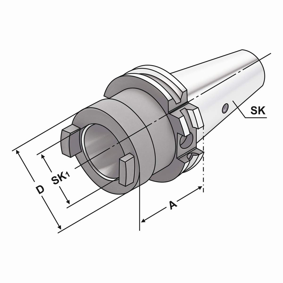 Zwischenhülse SK 40 - SK 30 - 50 DIN 69871 A