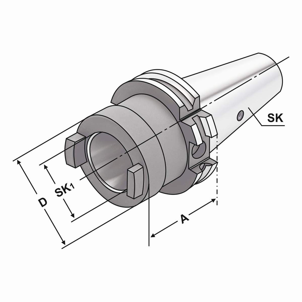 Zwischenhülse SK 40 - SK 40 - 100 DIN 69871 A