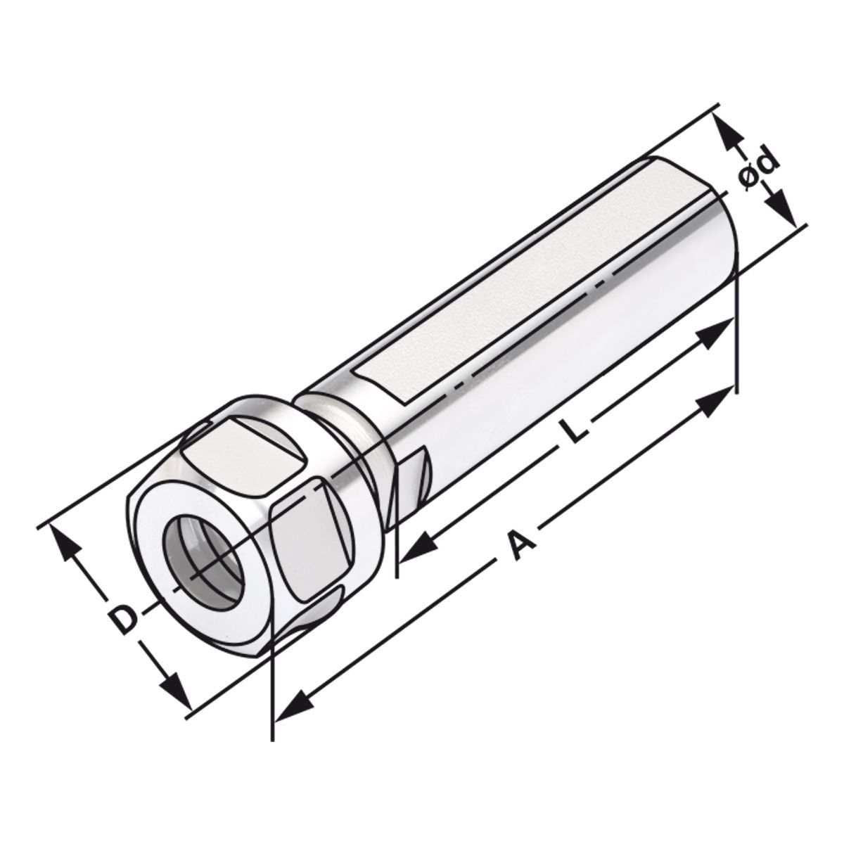 Spannfutter Zylinderschaft ER16-1/10-96,50 | Ø = 20