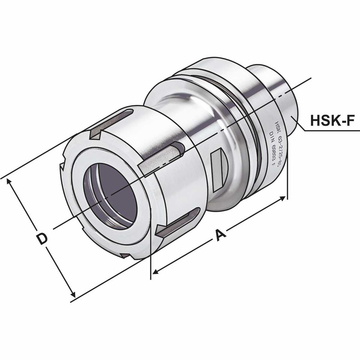 F63-01-25_2 Spannfutter HSK 63-2/25-85 OZ25 DIN 69893 Form F